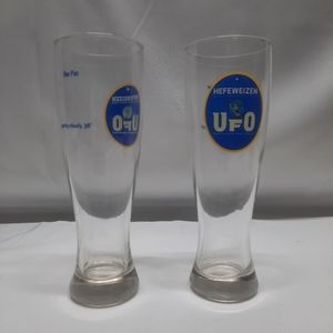 NEW Set of 2 Harpoon Brewry Hefeweizen UFO beer pilsner glasses .5L